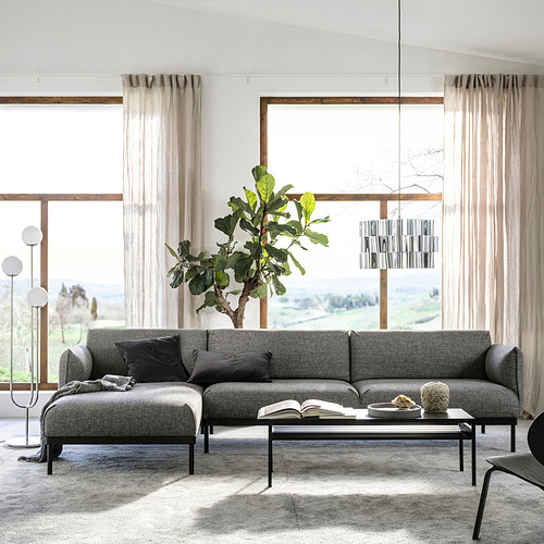 ÄPPLARYD - 四人座沙發附躺椅, Lejde 灰色/黑色 | IKEA 線上購物 - PE833239_S4