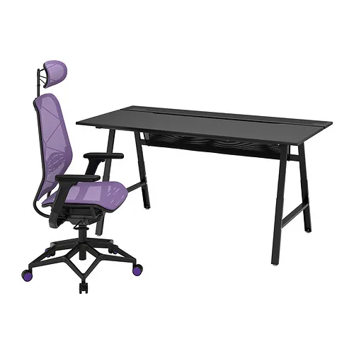UTESPELARE/STYRSPEL - 電競桌/椅, 黑色/紫色 | IKEA 線上購物 - PE874858_S4