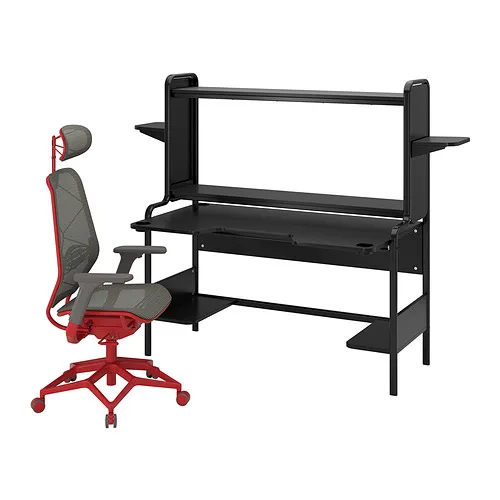 FREDDE/STYRSPEL - 電競桌/椅, 黑色 灰色/紅色 | IKEA 線上購物 - PE874865_S4