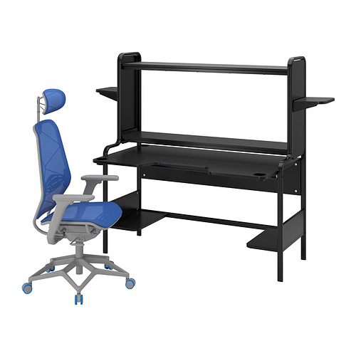 FREDDE/STYRSPEL - 電競桌/椅, 黑色 藍色/淺灰色 | IKEA 線上購物 - PE874866_S4