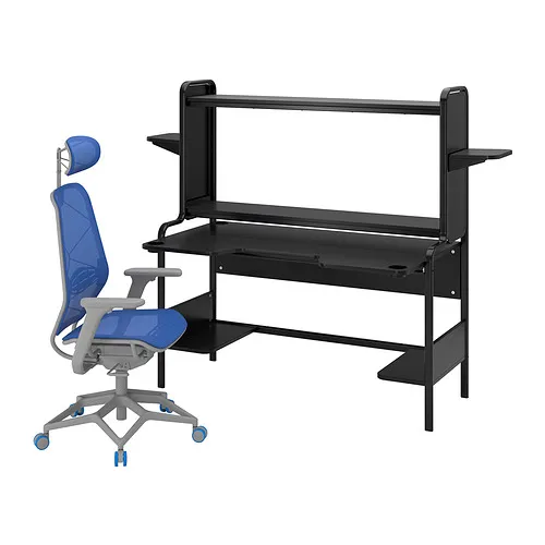 FREDDE/STYRSPEL - 電競桌/椅, 黑色 藍色/淺灰色 | IKEA 線上購物 - PE874866_S4