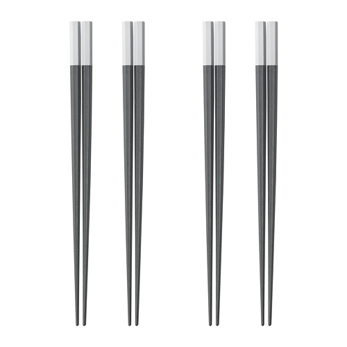 SMAKFRÅGA - chopsticks 4 pairs, plastic/grey black | IKEA Taiwan Online - PE734285_S4
