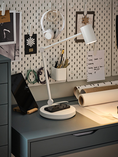 NYMÅNE - 工作燈附無線充電器, 白色 | IKEA 線上購物 - PH177990_S4