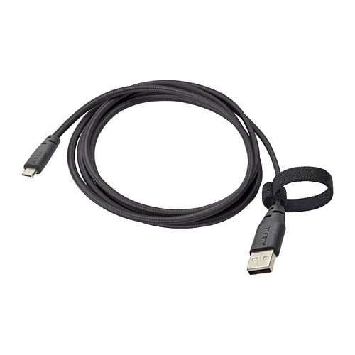 LILLHULT - USB Type A轉Micro-USB, 深灰色 | IKEA 線上購物 - PE775936_S4