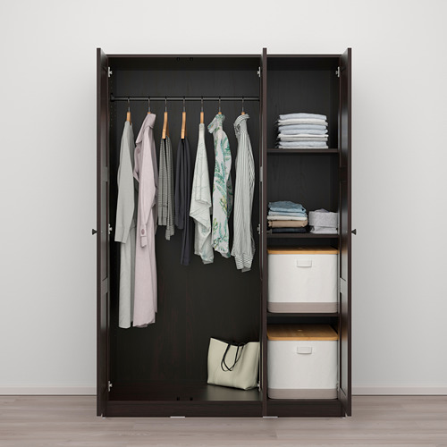 RAKKESTAD - wardrobe with 3 doors, black-brown | IKEA Taiwan Online - PE776019_S4
