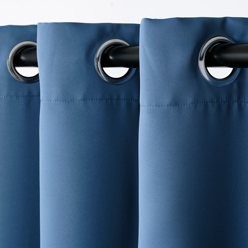 HILLEBORG - room darkening curtains, 1 pair, blue | IKEA Taiwan Online - PE788477_S4