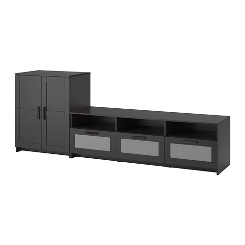 BRIMNES - TV storage combination, black, 258x41x95 cm | IKEA Taiwan Online - PE734351_S4