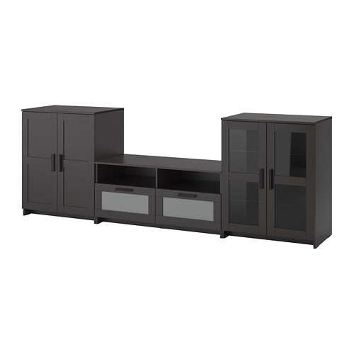 BRIMNES TV storage combination/glass doors