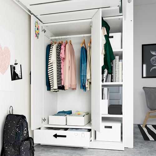 SMÅSTAD - loft bed, white with frame/with desk with 4 drawers | IKEA Taiwan Online - PE833436_S4