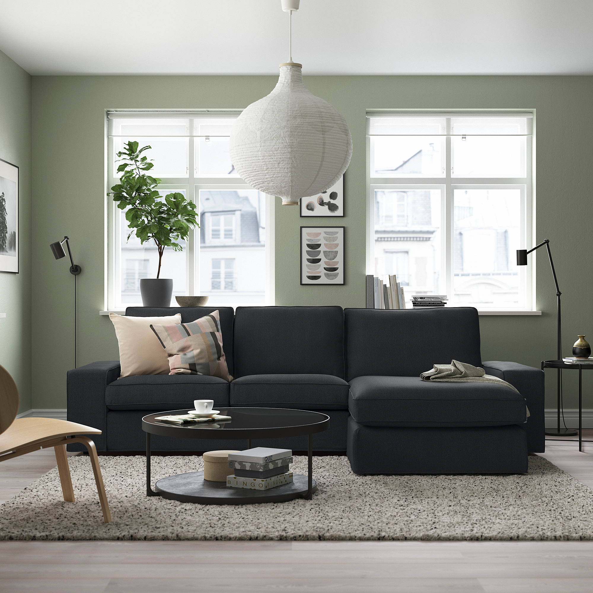 KIVIK 3-seat sofa with chaise longue