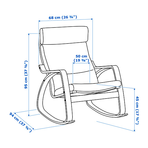 POÄNG - rocking-chair, birch veneer/Hillared anthracite | IKEA Taiwan Online - PE691749_S4