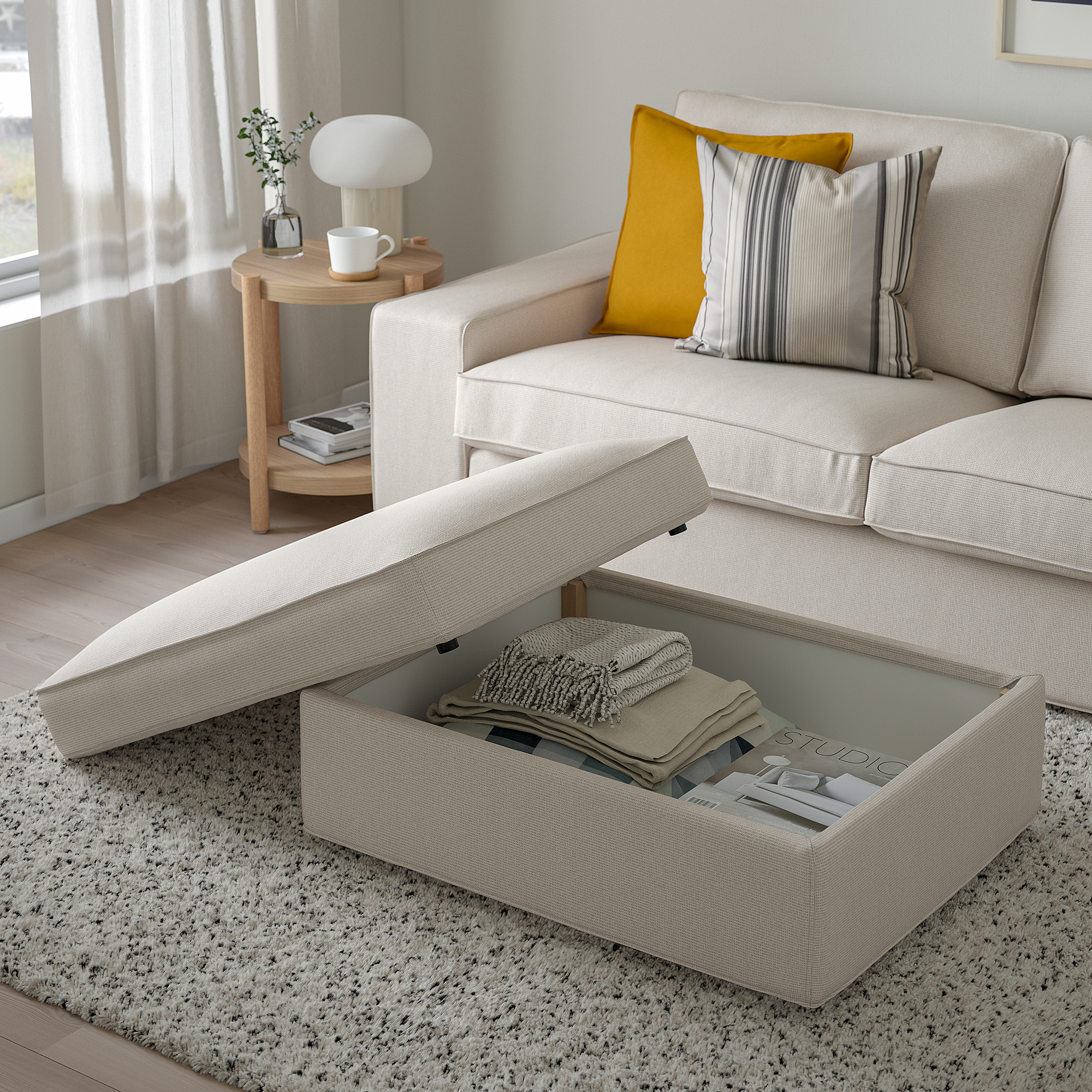 KIVIK footstool with storage