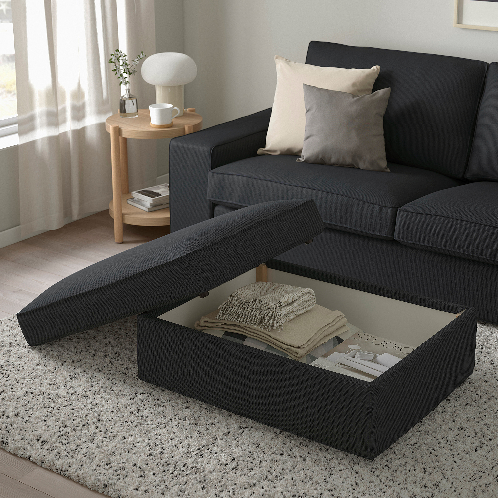 KIVIK footstool with storage