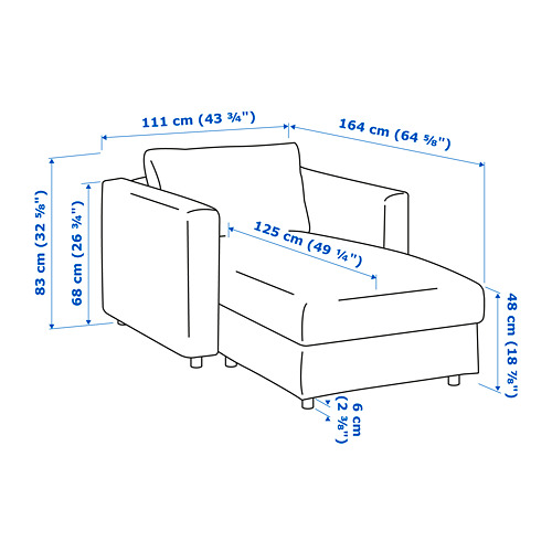 VIMLE - chaise longue, Hallarp grey | IKEA Taiwan Online - PE734367_S4