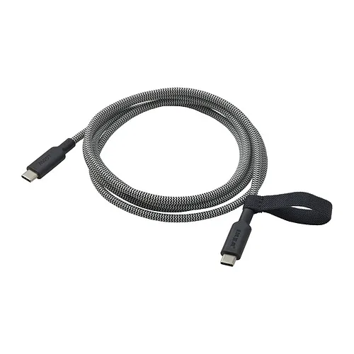 RUNDHULT - USB-C轉USB-C, 黑色/白色, 1.5 公尺/100 瓦特 | IKEA 線上購物 - PE979304_S4