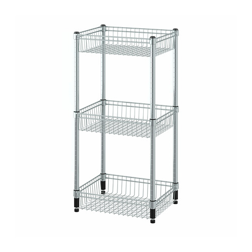 OMAR - shelving unit with 3 baskets, galvanised | IKEA Taiwan Online - PE788602_S4
