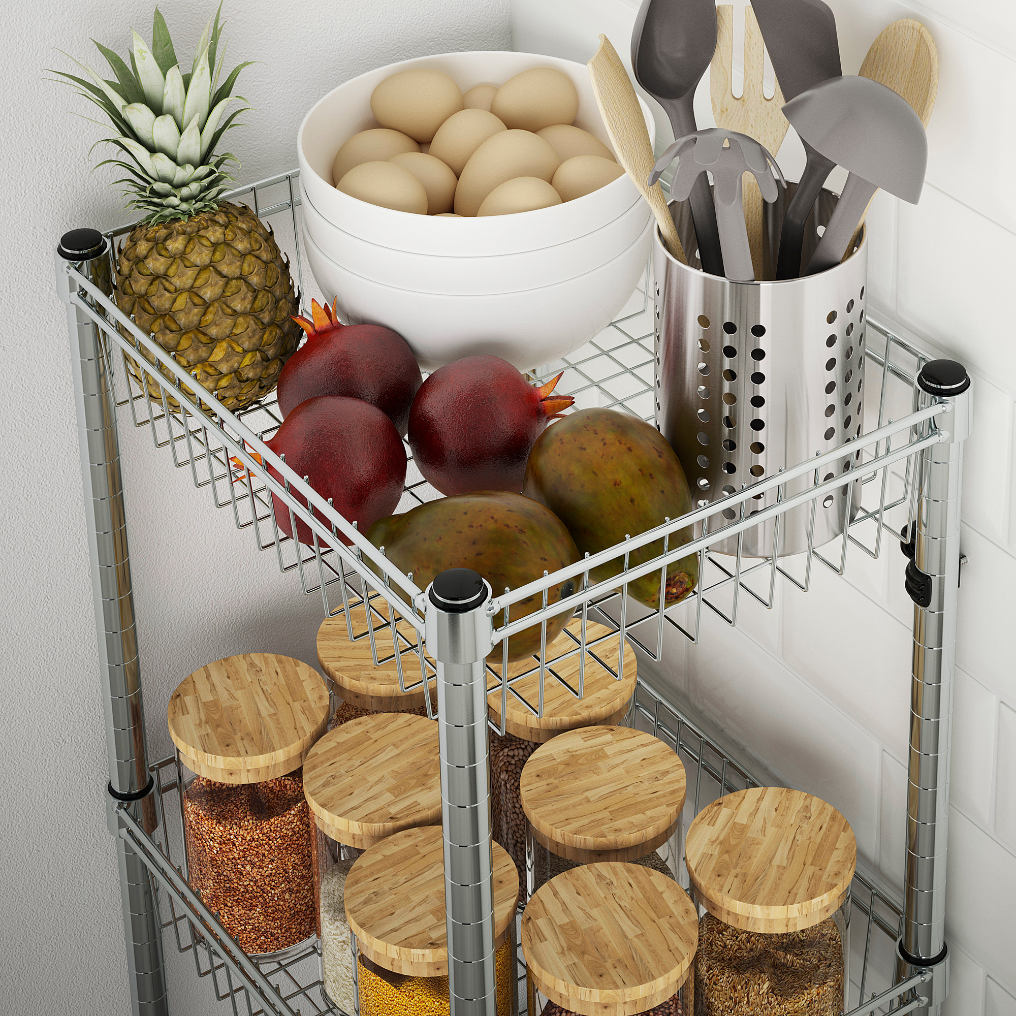 OMAR shelving unit with 3 baskets