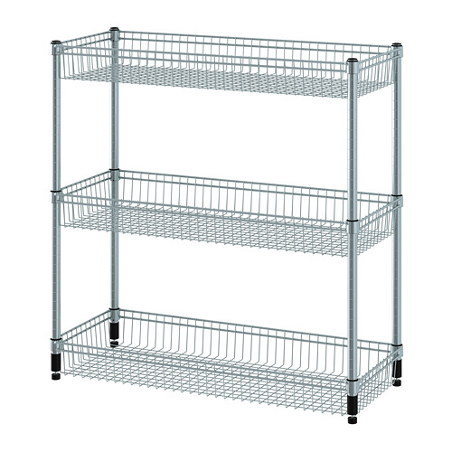 OMAR - shelving unit with 3 baskets, galvanised, 92x36x94 cm | IKEA Taiwan Online - PE788606_S4