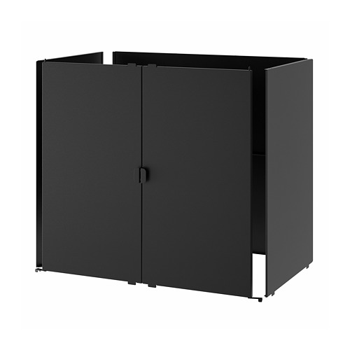 GRILLSKÄR - door/side units/back, black/stainless steel outdoor, 86x61 cm | IKEA Taiwan Online - PE788611_S4