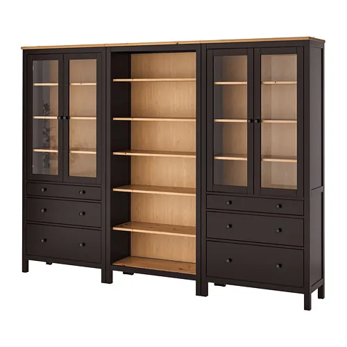 HEMNES - 收納組合附門/抽屜, 黑棕色/淺棕色, 270x198 公分 | IKEA 線上購物 - PE776178_S4
