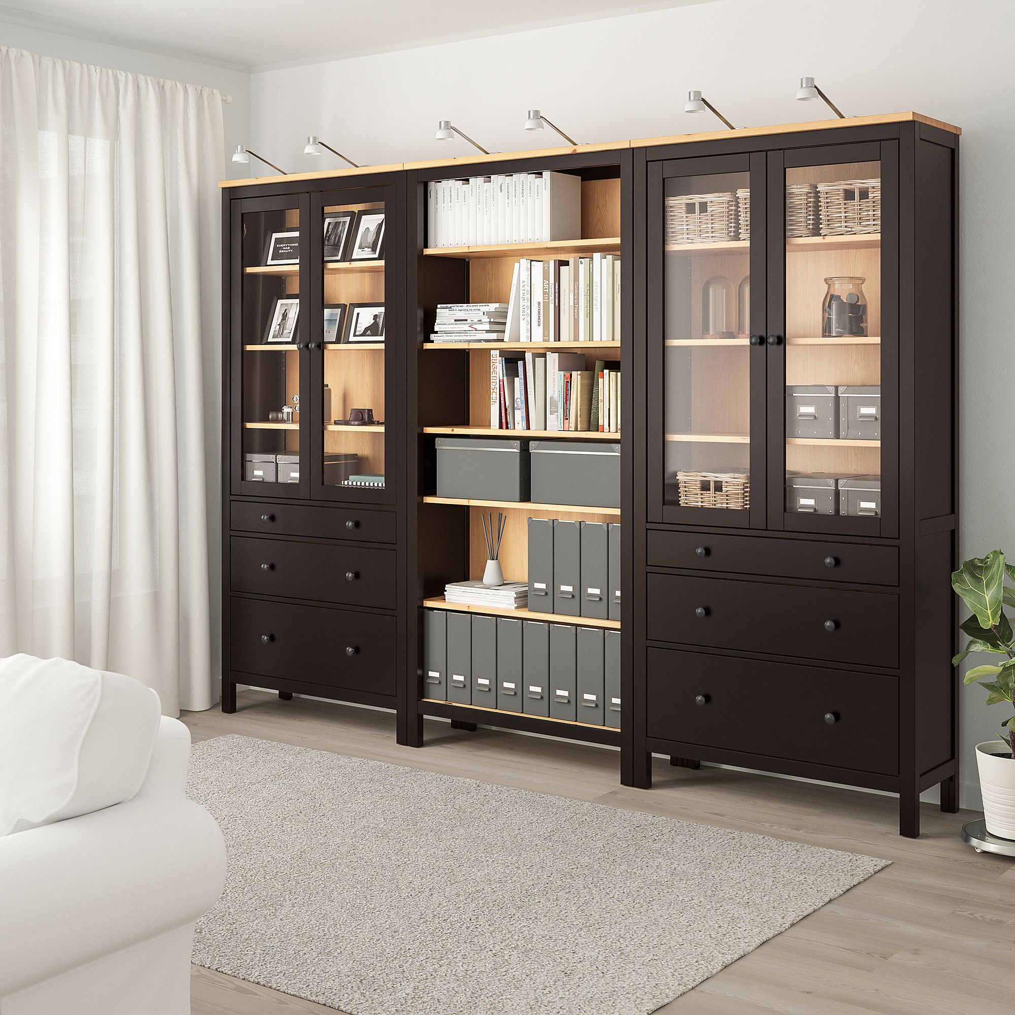 HEMNES storage combination w doors/drawers