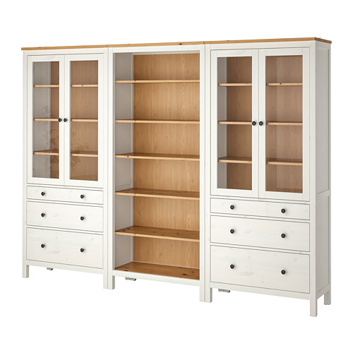 HEMNES - storage combination w doors/drawers, white stain/light brown, 270x198 cm | IKEA Taiwan Online - PE776180_S4
