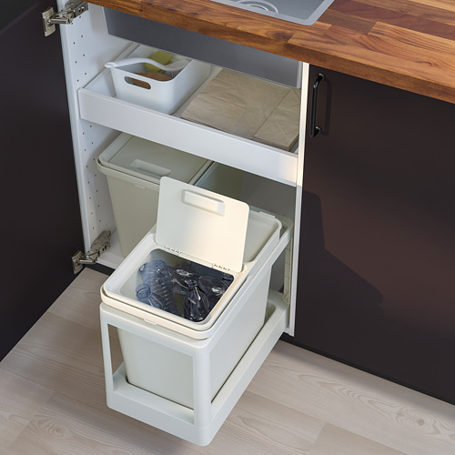 HÅLLBAR - waste sorting solution, with pull-out/light grey | IKEA Taiwan Online - PE788621_S4