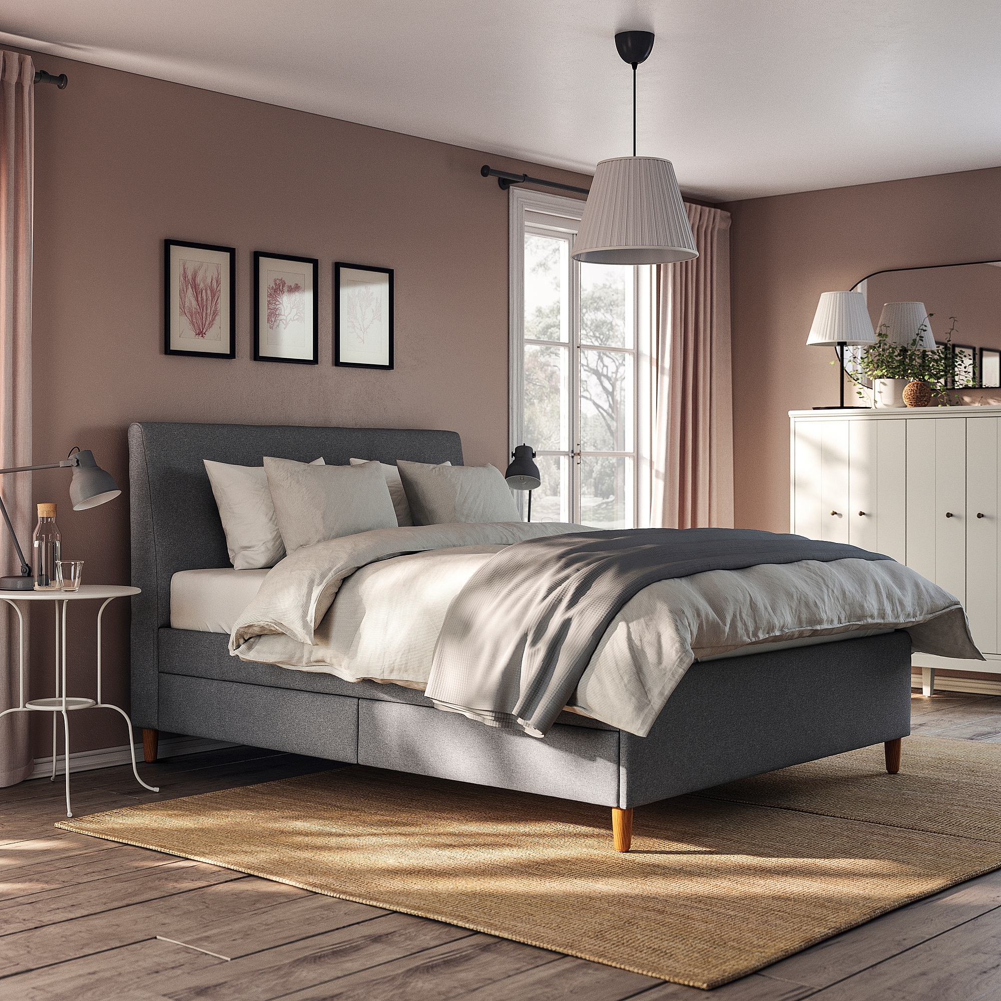 IDANÄS upholstered storage bed