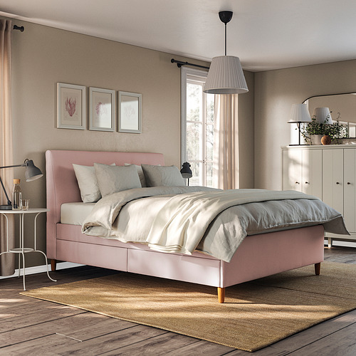 IDANÄS - upholstered storage bed, Gunnared pale pink | IKEA Taiwan Online - PE833650_S4