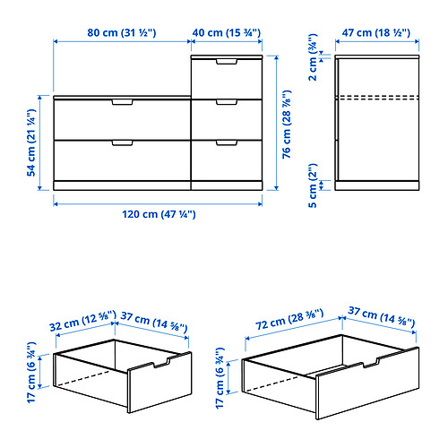 NORDLI 抽屜櫃/5抽