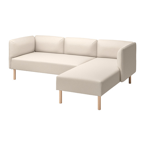 LILLEHEM - 三人座沙發附躺椅, Vissle/米色 木質 | IKEA 線上購物 - PE943598_S4