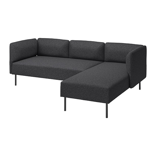 LILLEHEM - 3-seat modular sofa w chaise longue, Gunnared/dark grey metal | IKEA Taiwan Online - PE943606_S4