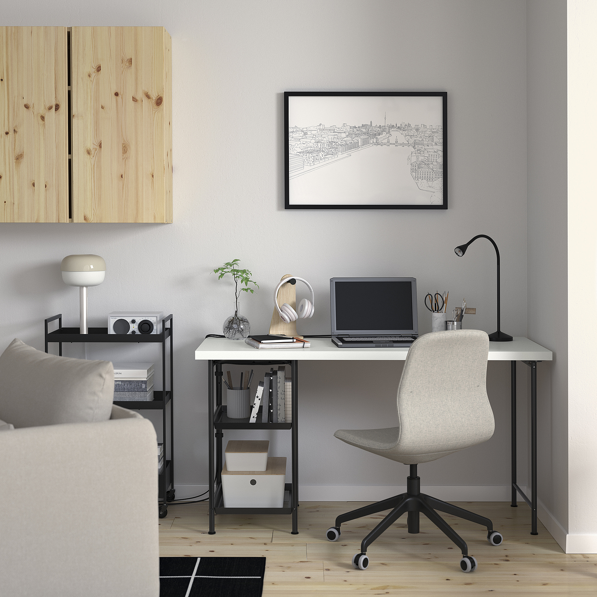 SPÄND table leg with storage