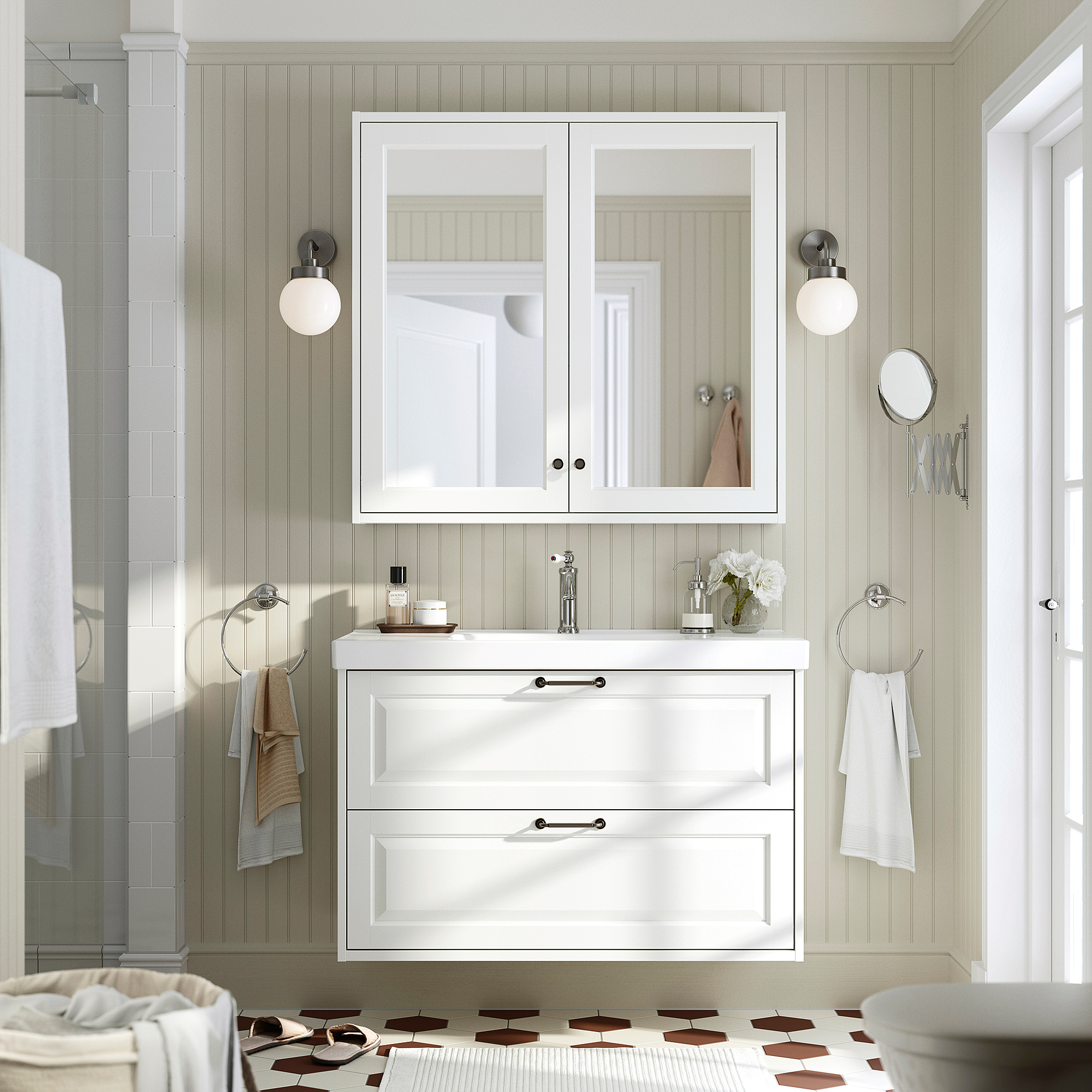 TÄNNFORSEN/ORRSJÖN wash-stnd w drawers/wash-basin/tap