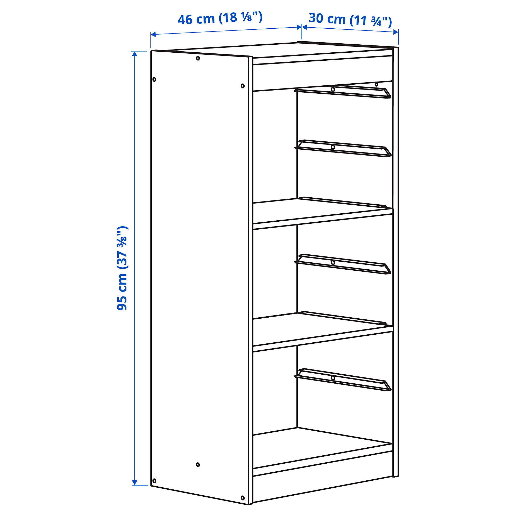 TROFAST storage combination with shelves