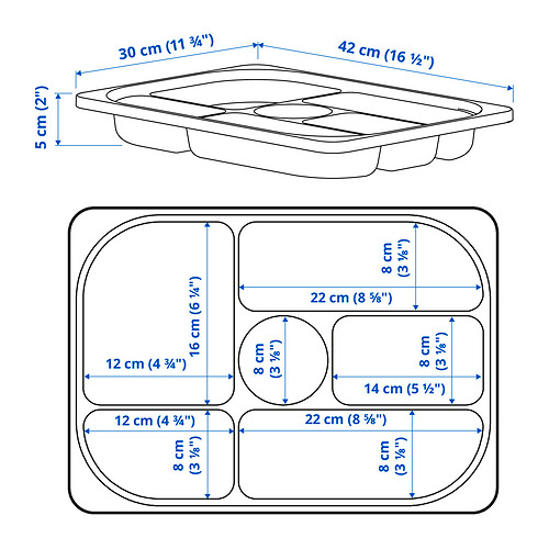 TROFAST storage tray with compartments