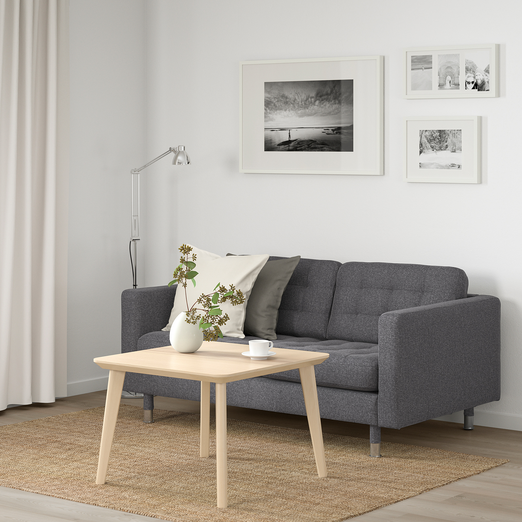 Landskrona 雙人座沙發 Gunnared 深灰色 金屬 Ikea 線上購物