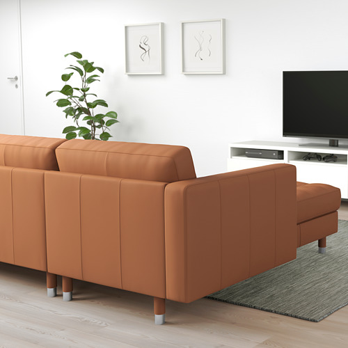 LANDSKRONA - 4-seat sofa, with chaise longue/Grann/Bomstad golden-brown/metal | IKEA Taiwan Online - PE680287_S4