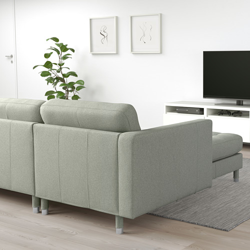 LANDSKRONA - 4-seat sofa, with chaise longue/Gunnared light green/metal | IKEA Taiwan Online - PE680326_S4