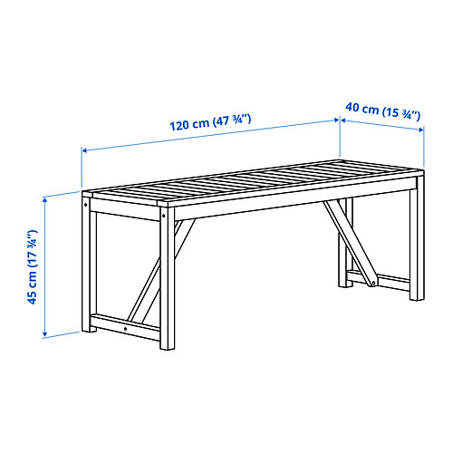 NÄMMARÖ table+2 chairs+ bench, outdoor