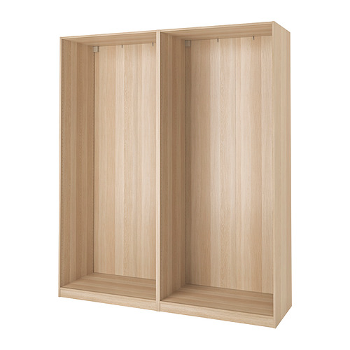 PAX - 2 wardrobe frames, white stained oak effect, 200x58x236 cm | IKEA Taiwan Online - PE915333_S4