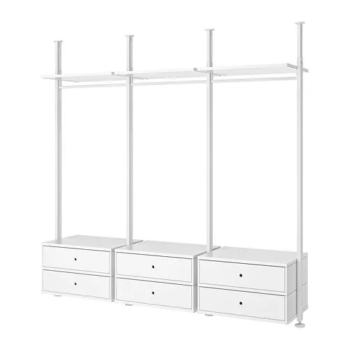 ELVARLI - 衣櫃/衣櫥組合, 白色, 258x51x222-350 公分 | IKEA 線上購物 - PE692358_S4