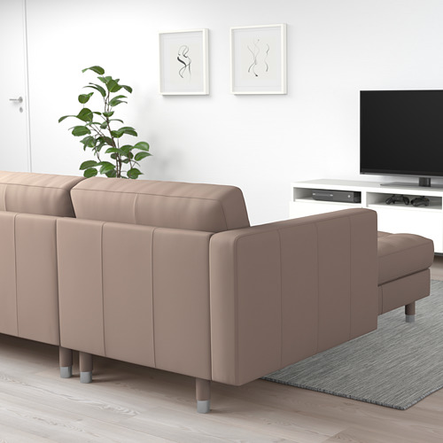 LANDSKRONA - 4-seat sofa, with chaise longue/Grann/Bomstad dark beige/metal | IKEA Taiwan Online - PE712915_S4