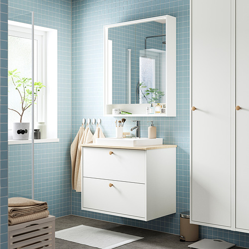 FAXÄLVEN mirror cabinet w built-in lighting