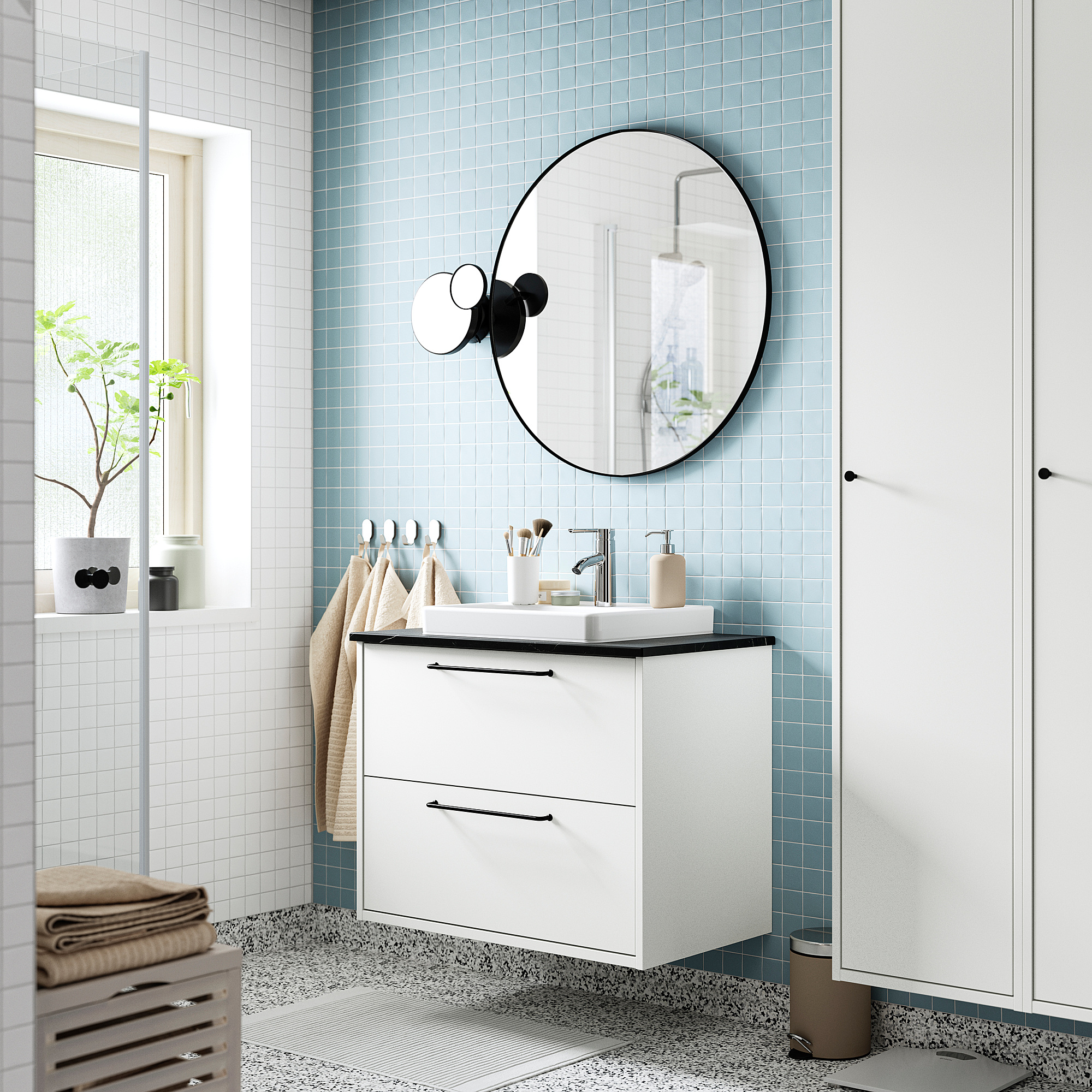 HAVBÄCK/ORRSJÖN wash-stnd w drawers/wash-basin/tap