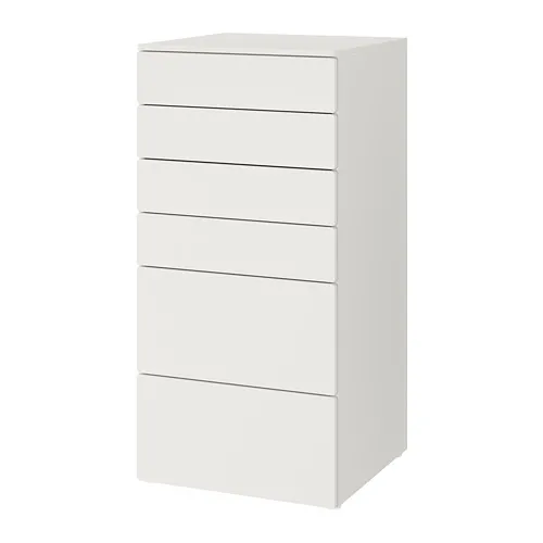 SMÅSTAD/PLATSA - 抽屜櫃/6抽, 白色/白色, 60x57x123 公分 | IKEA 線上購物 - PE788846_S4