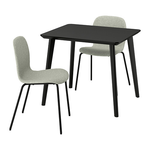 LISABO/KARLPETTER - table and 2 chairs, black/Gunnared light green black, 88x78 cm | IKEA Taiwan Online - PE944020_S4