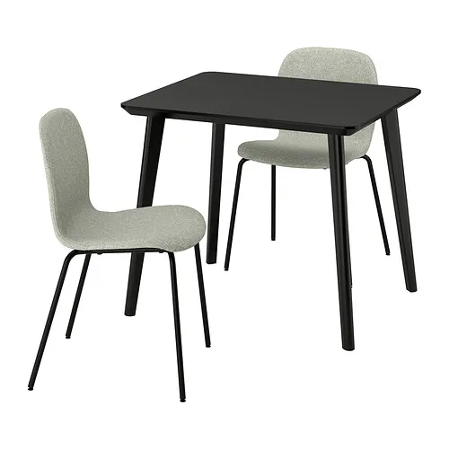 LISABO/KARLPETTER - 一桌二椅, 黑色/Gunnared淺綠色 黑色, 88x78 公分 | IKEA 線上購物 - PE944020_S4