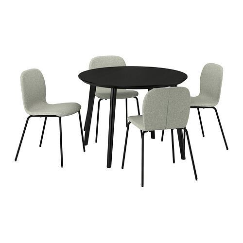 LISABO/KARLPETTER - table and 4 chairs, black/Gunnared light green black, 105 cm | IKEA Taiwan Online - PE944024_S4