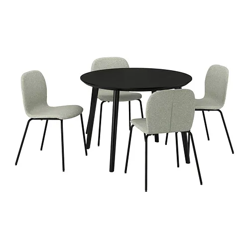 LISABO/KARLPETTER - 餐桌附4張餐椅, 黑色/Gunnared淺綠色 黑色, 105 公分 | IKEA 線上購物 - PE944024_S4
